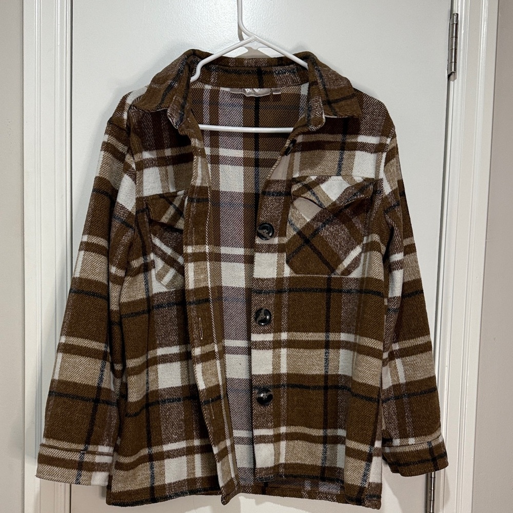 Brown and White Plaid Jacket - Picture 2 of 4